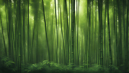 a forest of bamboo trees