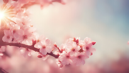a close up of a cherry tree with pink flowers - Powered by Adobe