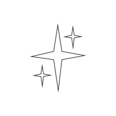 Drawn shining stars on white background 