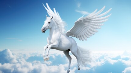 Obraz na płótnie Canvas a white horse with wings