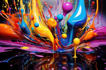 a colorful paint splashing out of a liquid