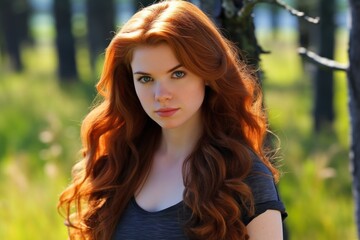 Naklejka premium a woman with long red hair