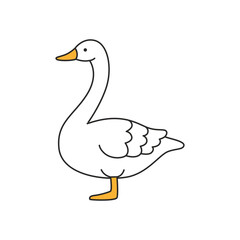 swan vector illustration isolated on a white background. flat style.