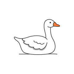 Illustration of a goose on a white background. Vector illustration.