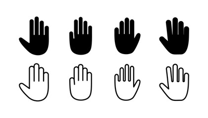 Hand icon vector. hand symbols. palm