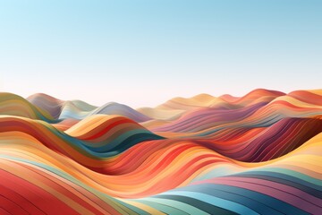 a colorful hills with lines