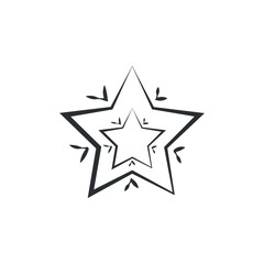 Drawn star on white background 