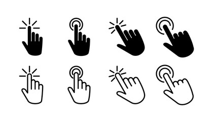 hand click icon vector. clicking finger icon. pointer icon