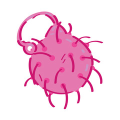 Pink ball toy on white background