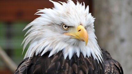 Fototapeta premium a bald eagle with white feathers