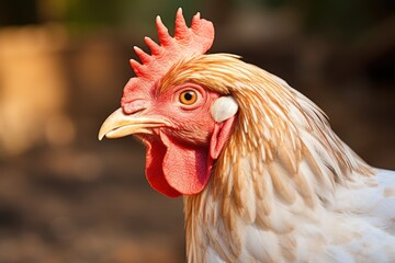 a close up of a rooster