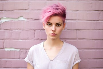 Fototapeta na wymiar a woman with pink hair