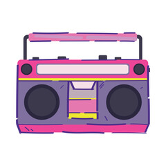 Retro boombox on white background