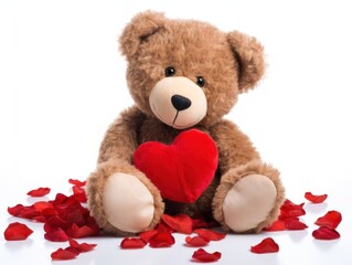 Obraz premium a teddy bear holding a heart