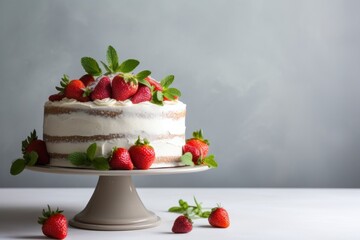 a cake with strawberries on top