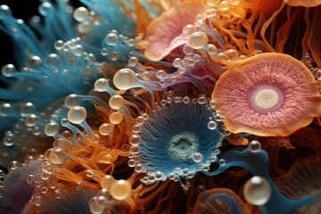 close up of colorful sea creatures