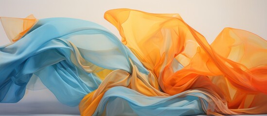 a blue and orange fabric
