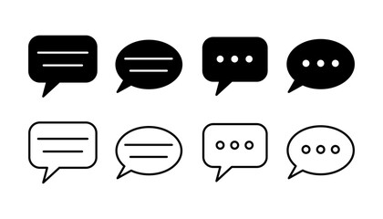 Chat icon vector. Chat Icon in trendy flat style isolated. Speech bubble symbol - obrazy, fototapety, plakaty