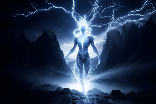 A lightning elemental creature - Generative AI