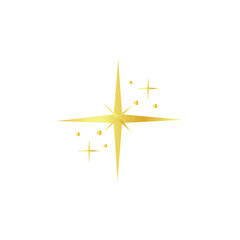 Fototapeta premium Drawn golden stars on white background 
