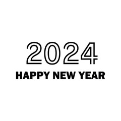 Text HAPPY NEW YEAR 2024 on white background