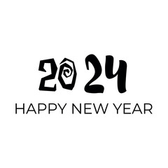 Text HAPPY NEW YEAR 2024 on white background
