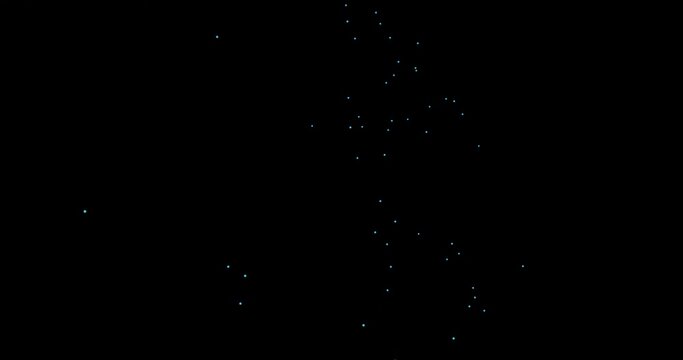 word AI animation, Ai text animated into blue particles with black background, animation for tech or artificial intelligence business website or presentation