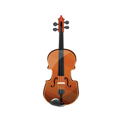 Musical instrument violin on white background
