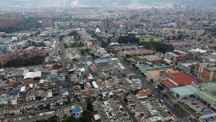 Fototapeta na wymiar panoramic view of bogota with its streets