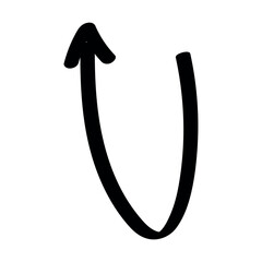 Black arrow on white background