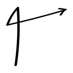 Black arrow on white background