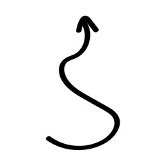 Black arrow on white background