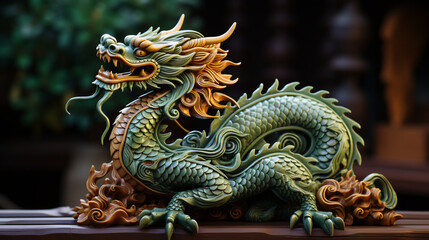 Green Wooden Dragon - Symbolizing the Chinese New Year 2024
