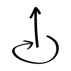 Two arrows on white background