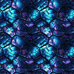 Ethereal Blue and Cracked Rock Fusion. Seamless Repeatable Background.