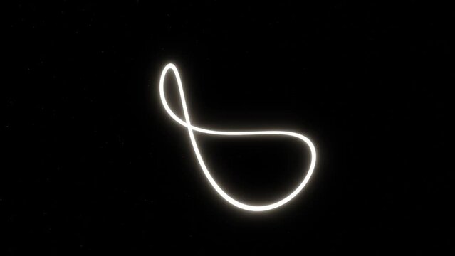 Abstract glowing shine shape in space cosmos like a moon. Wallpaper calming background 4k seamless looped animation line sliding in the shape of an infinity symbol.