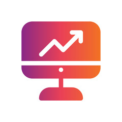 digital strategy flat gradient icon