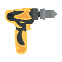 Electric screwdriver on white background