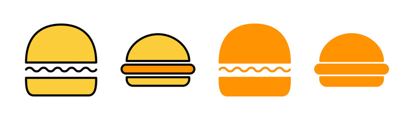 Burger icon set for web and mobile app. burger sign and symbol. hamburger