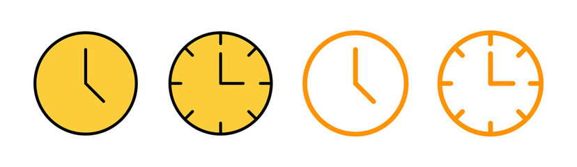 Clock icon set for web and mobile app. Time sign and symbol. watch icon