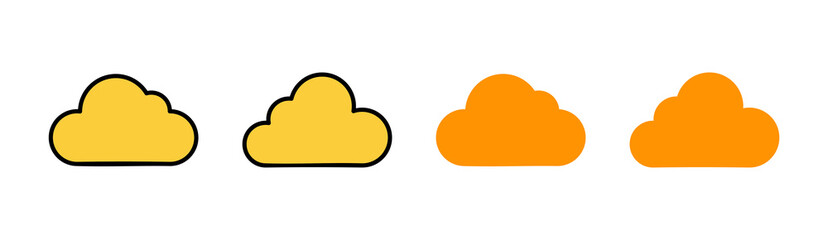 Cloud icon set for web and mobile app. cloud sign and symbol