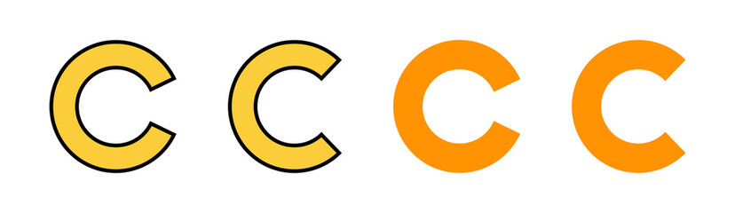 Copyright icon set for web and mobile app. copyright sign and symbol