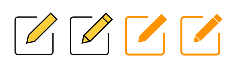 Edit icon set for web and mobile app. edit document sign and symbol. edit text icon. pencil. sign up