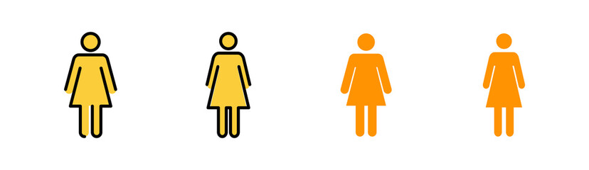 Female icon set for web and mobile app. woman sign and symbol
