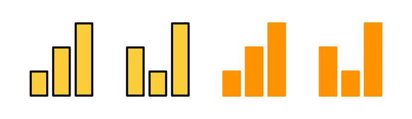 Growing graph Icon set for web and mobile app. Chart sign and symbol. diagram icon