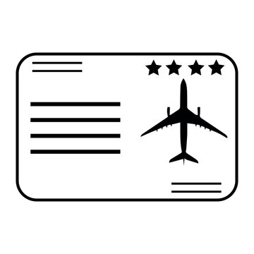 Airline ticket on white background