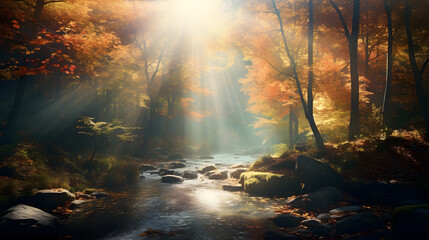 morning in the forest wallpaper