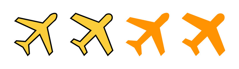 Plane icon set for web and mobile app. Airplane sign and symbol. Flight transport symbol. Travel sign. aeroplane