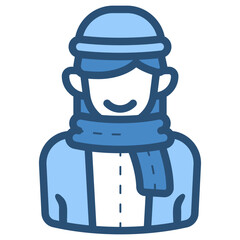 woman warm clothes icon