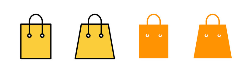 Shopping bag icon set for web and mobile app. shopping sign and symbol